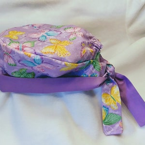Purple Butterfly and glitter Surgical Scrub Cap