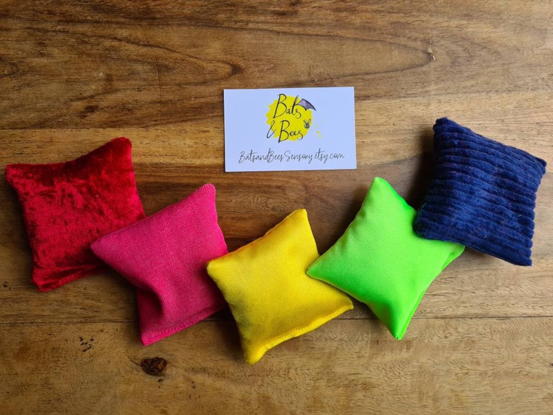 Textured Rainbow Bean Bags Weighted Bean Bags Sensory Bags Etsy