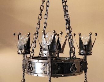 古代中世スタイルの鉄製シャンデリア - 8灯シャンデリア - 天井照明