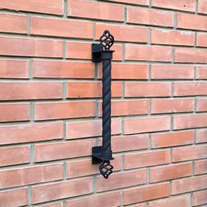 Forged iron door handles, Wrought iron handle, Hand forged handle, Door handle, Metal handle, Barn door handle, Door decor