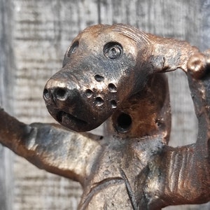 The door handle dog, barn door handle, door handle, metal handle, hand forged handle