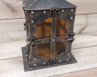 Handmade Medieval Metal Lantern: Outdoor Viking Style Light