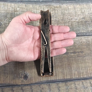 The clothespin Door Handle, Unique handcrafted door handle, Unusual door decor, Barn Door Handle, Iron Door Pull