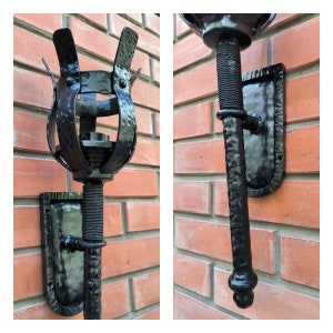 Handmade Torch Wall Sconce: Metal Accent Light