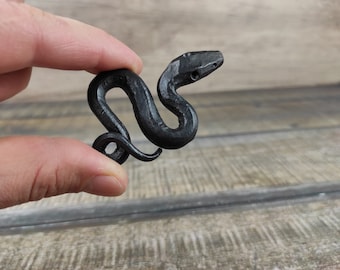 Handmade Forged Iron Snake Amulet - Viking Pendant Necklace