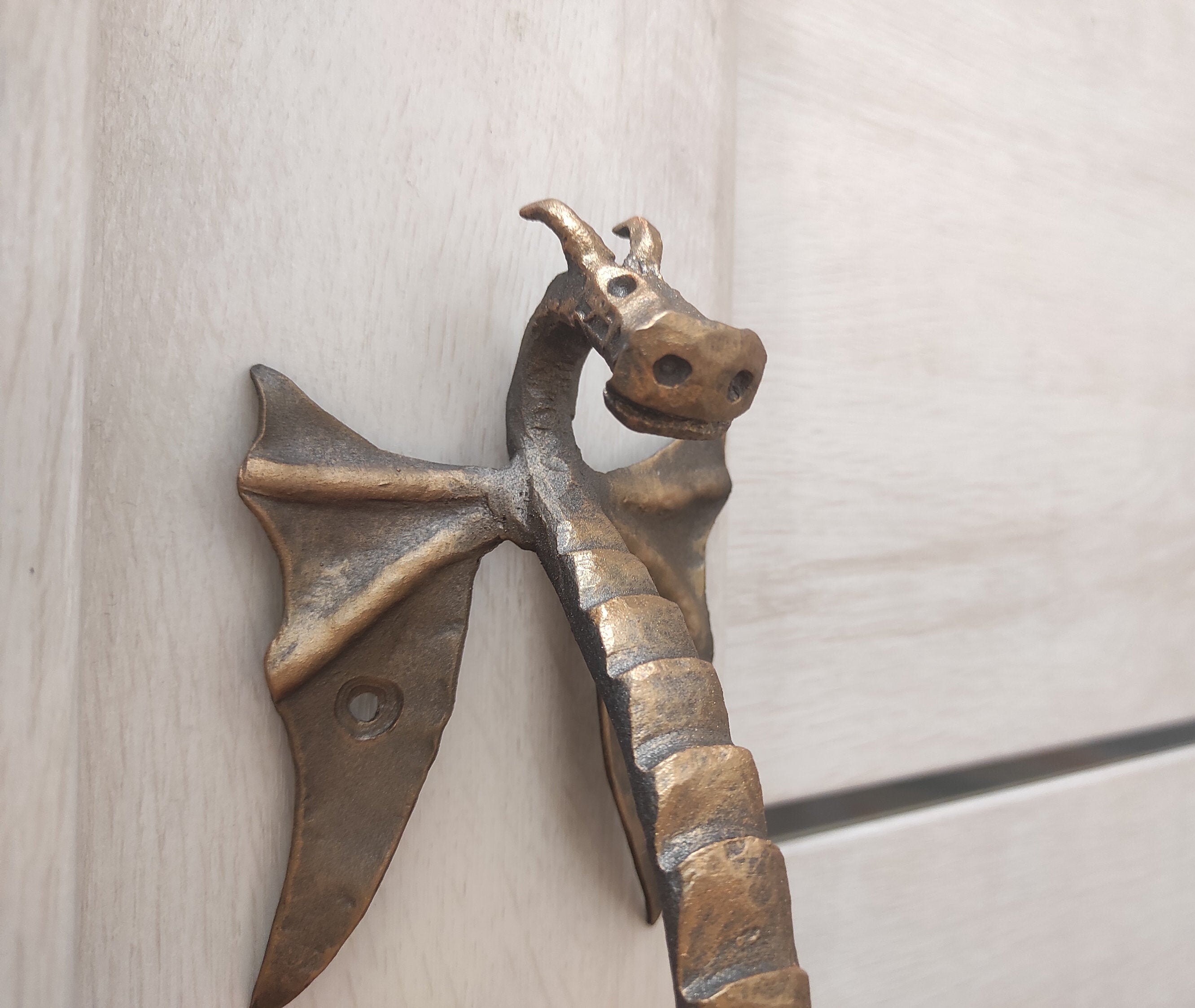 Dragon Door Handle, Door Handle, Metal Dragon Pull, Hand