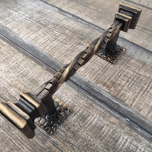 Forged iron door handles, Wrought iron handle, Hand forged handle, Door handle, Metal handle, Barn door handle, Door decor