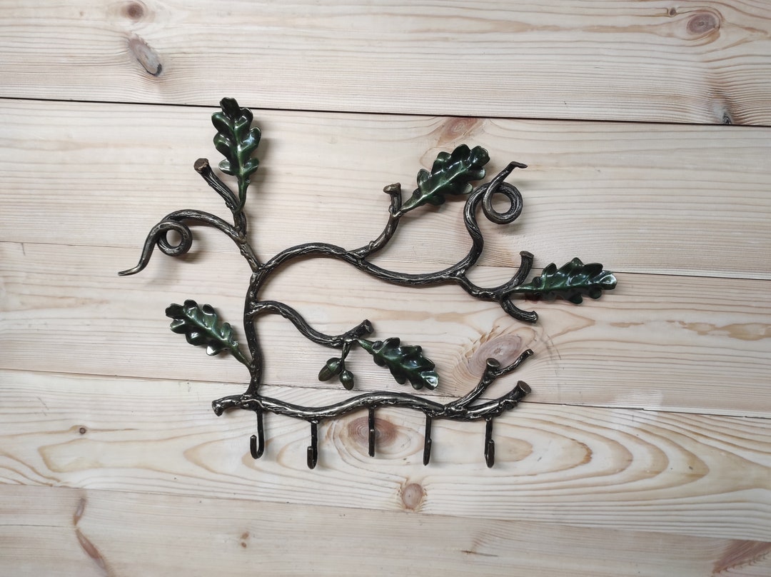 Handmade Forged Iron Coat Rack: Acorn Hallway Hanger - Etsy