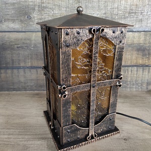 Lantern HOME, metal table lamp, night light, bedside lamp, wrought iron fixtures, wrought iron decor, handmade lantern