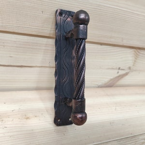 Forged iron door handles, Wrought iron handle, Hand forged handle, Door handle, Metal handle, Barn door handle, Door decor