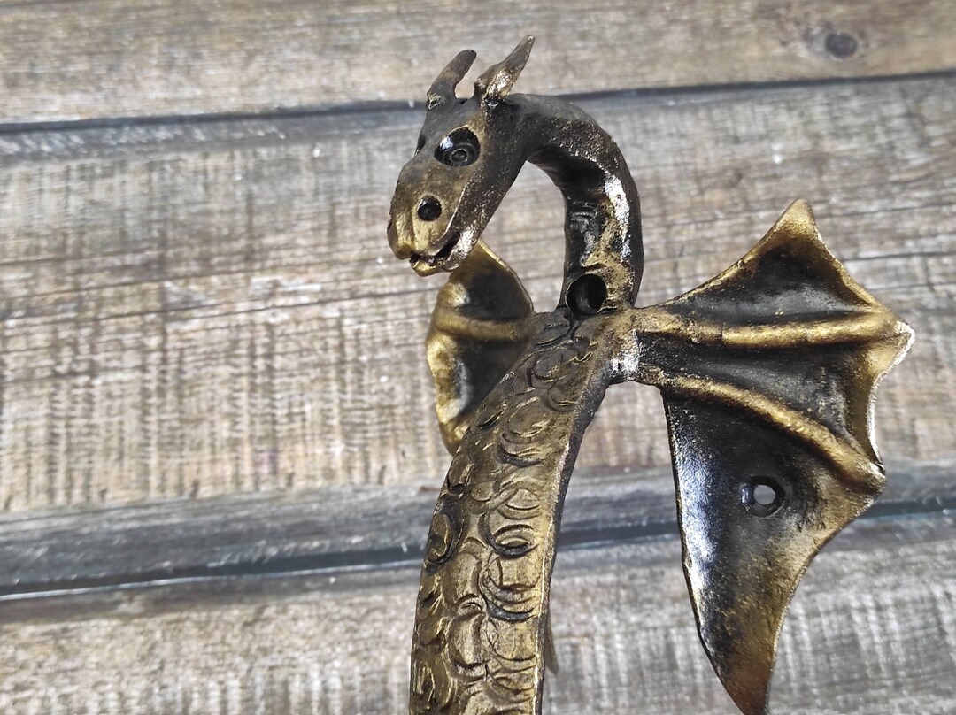 Door Handle Dragon Door Handle Metal Handle Hand Etsy