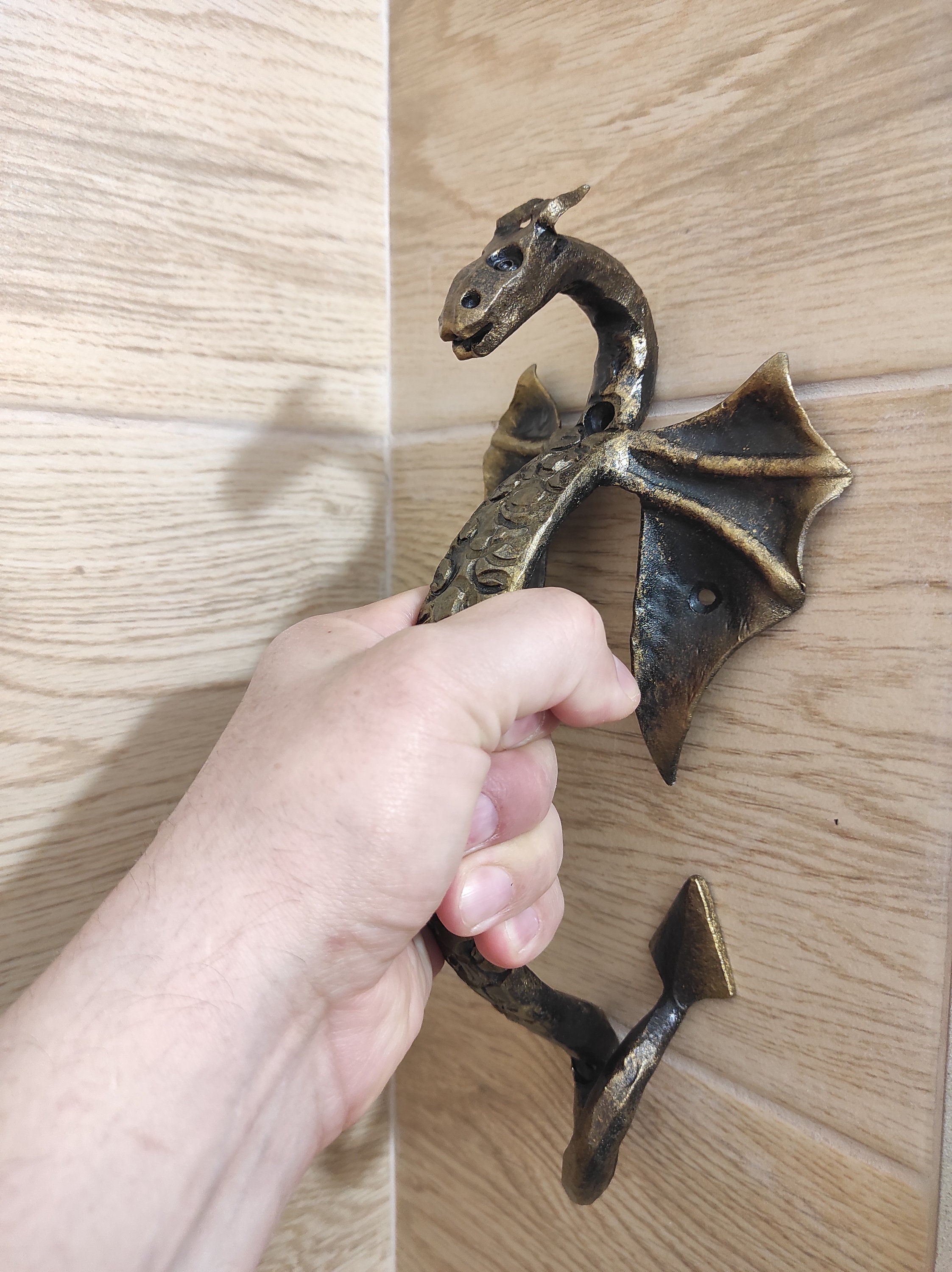 Door Handle Dragon Door Handle Metal Handle Hand Etsy
