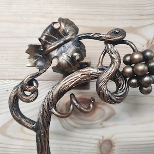 Maniglia per porta in ferro battuto forgiato a mano: Branch Design