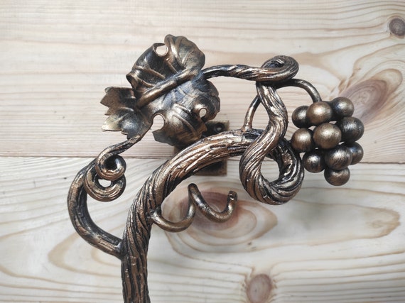 Hand Forged Wrought Iron Door Handle: Branch Design