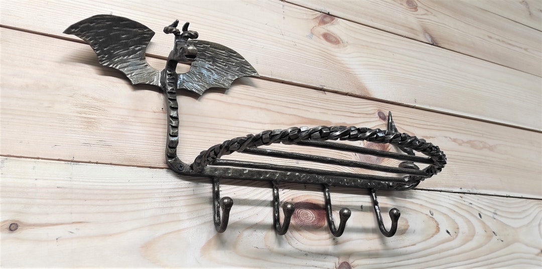 Dragon Rack Handmade Dragon Forged Iron Coat Rack With Shelf & Hooks - Etsy