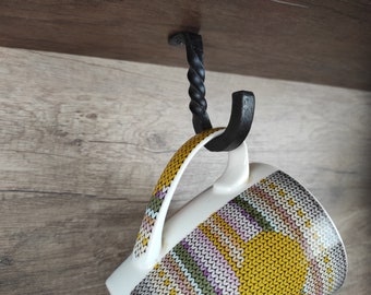 Hand Forged Steel Hook: Rustic Robe & Towel Hanger