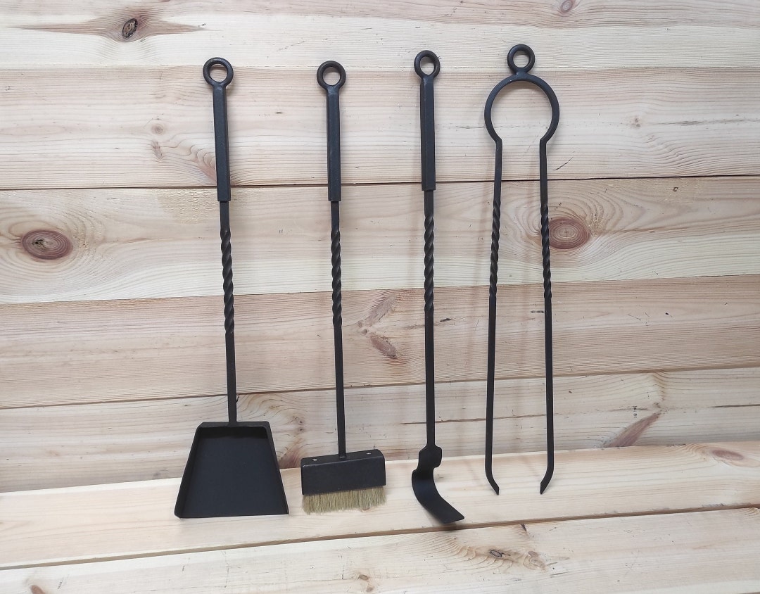 Fireplace Tools Set 4 Pieces Fireplace Poker Etsy