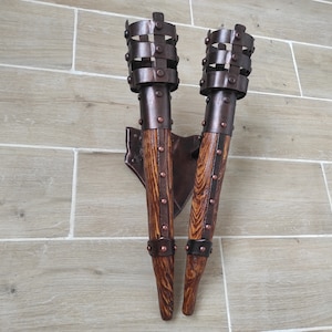 Medieval torch, wrought iron sconce