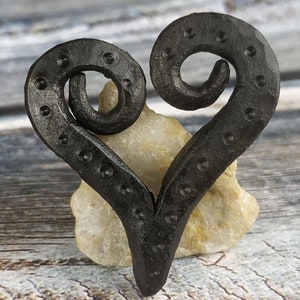 Handmade Forged Iron Heart Pendant: Viking Amulet Necklace