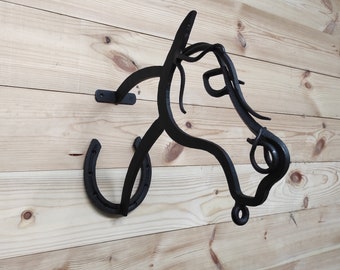 Horse Black plant hanger hook, Indoor plant bracket, Iron hanging hook for plants Horseshoe