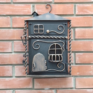 Wall mount mailbox, Mailbox, Custom mailbox, Mailbox numbers, Modern mailbox, Wall mount mailbox, Hand forged