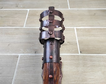 Medieval torch, wrought iron sconce