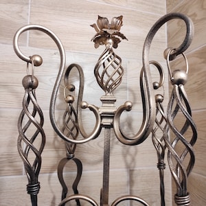 Forged fireplace tools set, Fireplace poker, Fireplace Tongs, Shovel, Broom, Hand Forged, Fireplace Gift, Fireplace Tool, Fire Poker