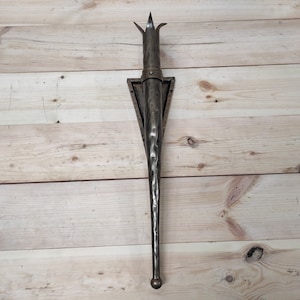 Handmade Forged Iron Candle Holder: Medieval Wall Sconce