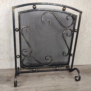 Fireplace screen, Fire screen, Metal screen for fireplace, Handmade fire shield, Fireplace decor, fireplace accessories,