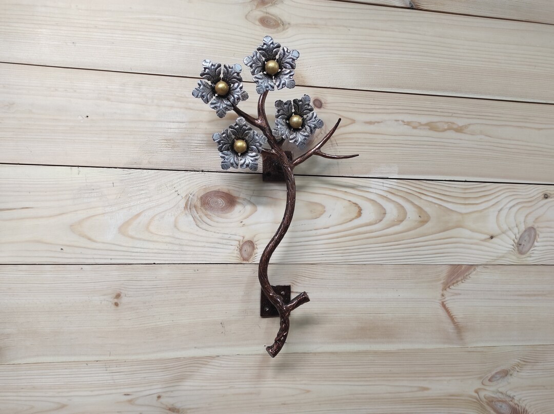 Door Handle, Metal Handle, Flower Door Handle, Flowering Branch Etsy
