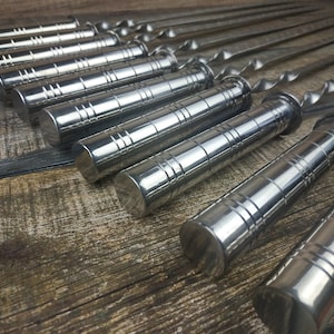 Birthday gift, Grilling gift, Husband gift, Hand forged, Stainless steel skewers, Cookware for camping, Housewares, Grilling set
