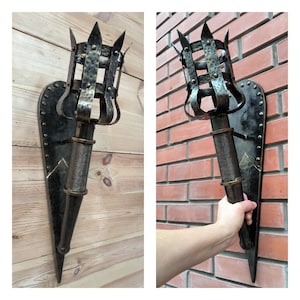 Wrought Iron Torch Wall Sconce: Medieval Style Light