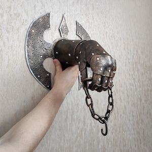 Wall bracket, Antique wall decor, Wall decor, Metal bracket, Bracket knight&#39;s hand decor, Decor knight&#39;s hand on the wall