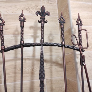 Forged fireplace tools set, Fireplace poker, Fireplace Tongs, Shovel, Broom, Hand Forged, Fireplace Gift, Fireplace Tool, Fire Poker