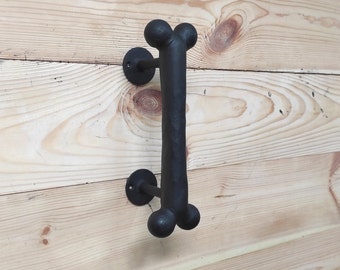 Manija de puerta de hueso de perro, manija de puerta de granero, manija de puerta, manija de metal, manija forjada a mano