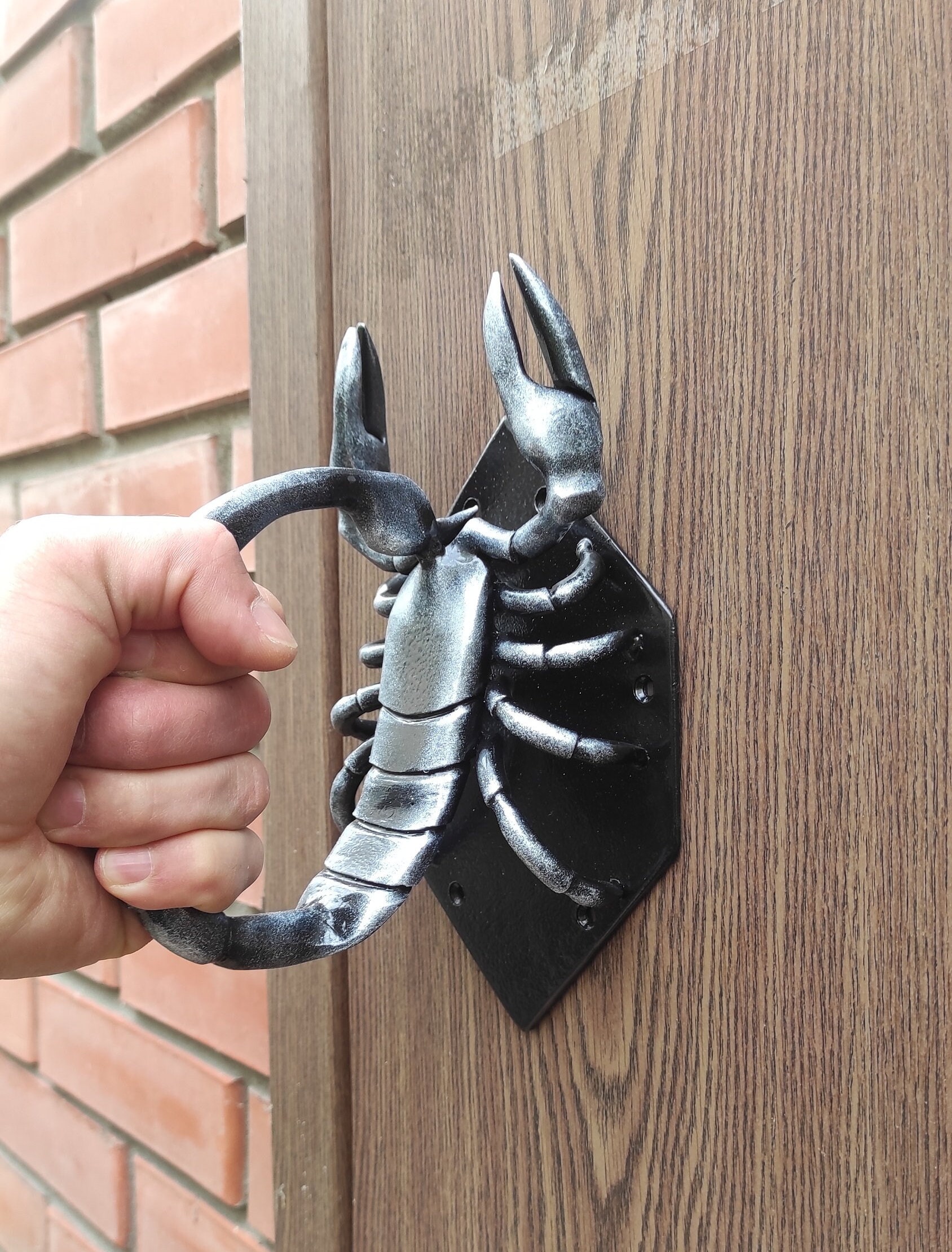 Hand Forged Scorpion Door Handle: Unique Iron Barn Door Pull - Etsy