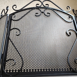 Fireplace screen, Folding screen, Fire screen, Metal screen for fireplace, Handmade fire shield, Fireplace decor, fireplace accessories,