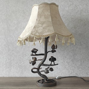 Table lamp with shade, bedside lamp, handmade lamp table lamp, metal lamp base