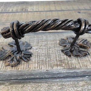 Forged iron door handles, Barn door handle, Door handle, Wrought iron handle, Hand forged handle, Metal handle, Door decor, Iron door handle