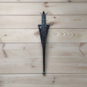 Handmade Forged Iron Wall Sconce Candle Holder: Medieval Style