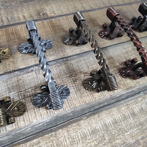 Door handles, metal door handles. Metal handle, hand forged handle, barn door handle, door decor, wrought hardware, hand forged handle