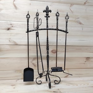 Forged fireplace tools set, Fireplace poker, Fireplace Tongs, Shovel, Broom, Hand Forged, Fireplace Gift, Fireplace Tool, Fire Poker
