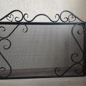 Fireplace screen, Folding screen, Fire screen, Metal screen for fireplace, Handmade fire shield, Fireplace decor, fireplace accessories,