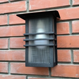 Outdoor lighting, outdoor metal sconce, minimalist light fixture, outdoor house light, light fixture, wrought iron sconce,  night light