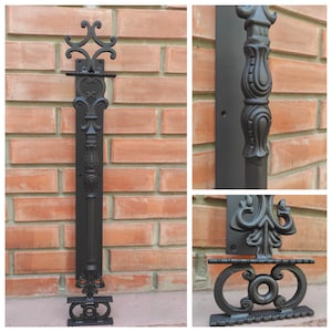 Hand Forged Wrought Iron Door Handle: 27.5&quot; Barn Door Decor