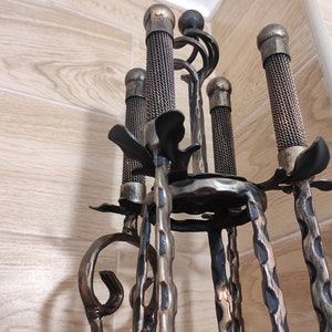 Forged fireplace tools set, Fireplace poker, Fireplace Tongs, Shovel, Broom, Hand Forged, Fireplace Gift, Fireplace Tool, Fire Poker