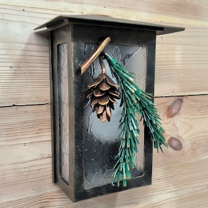 Outdoor lighting, outdoor metal light fixture, outdoor house light, wrought iron sconce,  night light