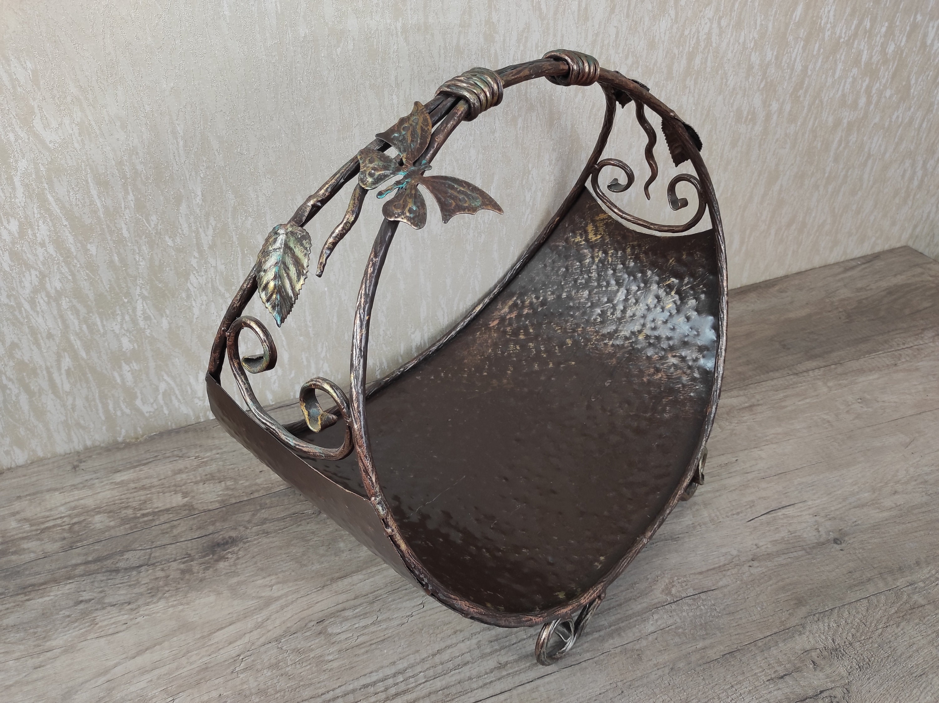 Firewood storage basket Firewood rack Firewood basket Metal Etsy