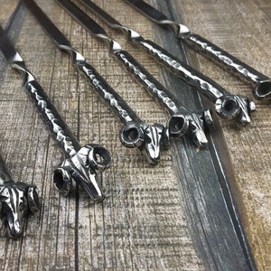 Hand forged, Stainless steel skewers, Steel gift, Cookware for camping, Housewares, Stainless steel gift, Grill utensils, Iron gifts