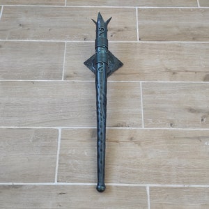 Hand Forged Wrought Iron Wall Sconce: Viking Medieval Torch Lantern